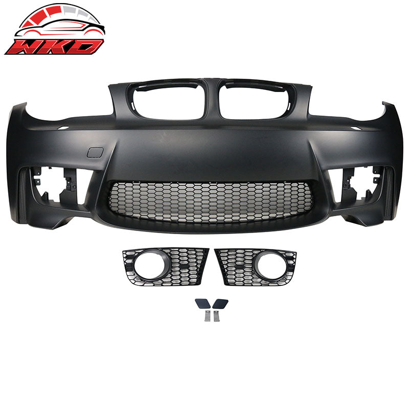 Fits 07-13 BMW 1 Series E82 1M Style No PDC Front Bumper Cover w Fog Lights PP