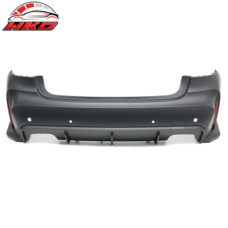 Fits 19-22 BMW G20 M3 Style Bumper Cover for Retangular Tip +Side Skirt w/ Light