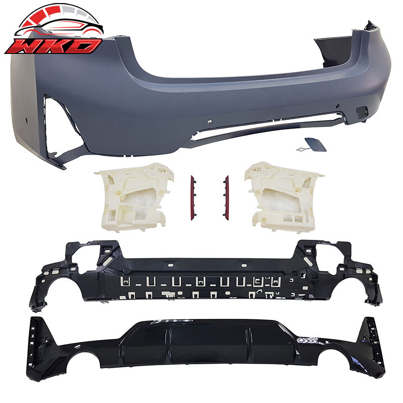 For 23-26 BMW G20 3-Series & M340i M-Sport Bumpers + Side Skirts Panel w/ Light