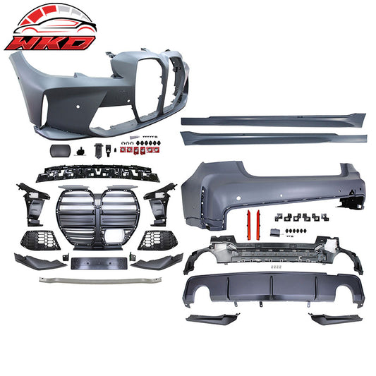 Wholesale 19-22 BMW 3 Series G20 M3 Style Front Rear Bumper for Round Tip &Side Skirt