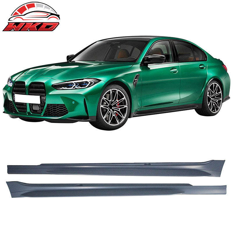 Fits 19-22 BMW 3 Series G20 M3 Style Front Rear Bumper for Round Tip &Side Skirt
