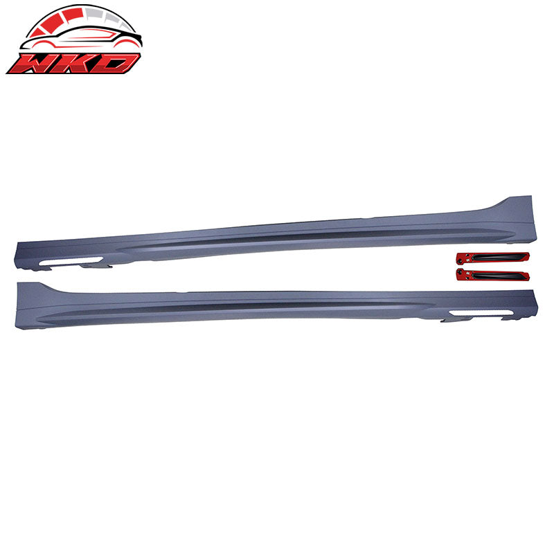 Fits 19-22 BMW G20 M3 Style Front Rear Bumper for Round Tip &Side Skirt w/ Light