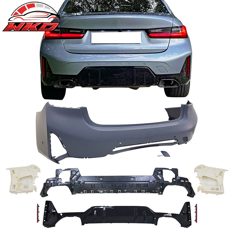 Fits 23-26 BMW G20 3-Series LCI Front Rear Bumper + M-Tech Side Skirt w/ Light
