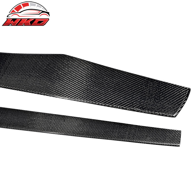Fits 12-18 BMW 3 Series F30 Side Skirt Extension Flat Bottom Line Carbon Fiber