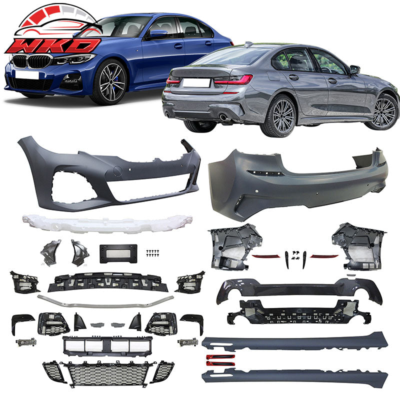 Fits 19-22 BMW G20 M-Tech Side Skirts W/Ambient Light + Front/Rear Bumper Covers