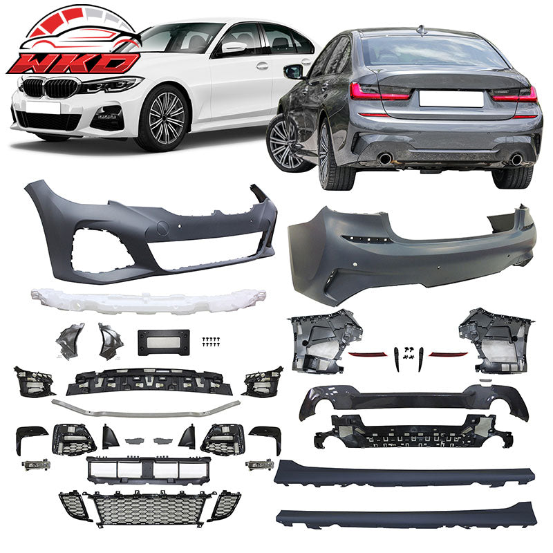 Fits 19-22 BMW 3 Series G20 4-Door M-Tech Side Skirts + Front/Rear Bumper Covers