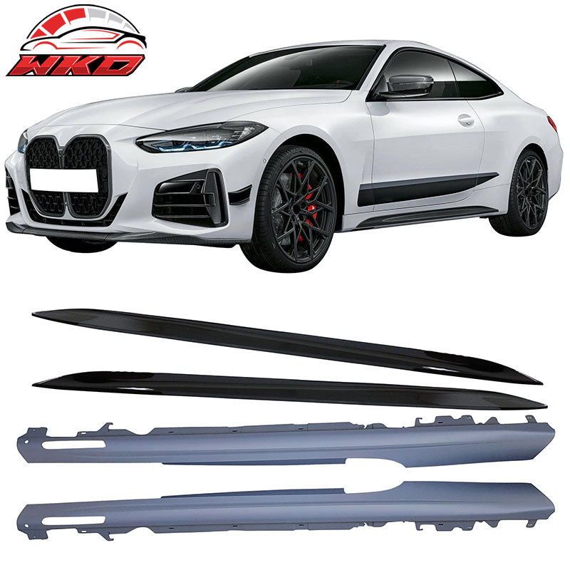 Fits 21-27 BMW 4-Series G22 G23 2Dr Front + Rear Bumper Cover + 4PCS Side Skirts