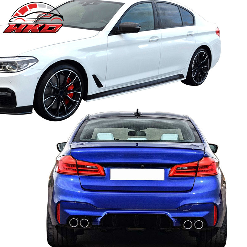 Fits 17-20 BMW G30 to M5 Style Conversion Kit Front Rear Bumpers Side Skirt Ext.