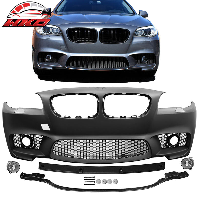 Fits 14-16 BMW F10 LCI M5 Style Front Bumper Conversion Kits W/ Foglight & Cover