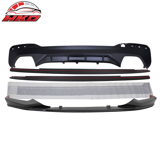 Wholesale 17-20 BMW 5 Series G30 MP Style Front Bumper Lip&Side Sill&Type 1 Diffuser