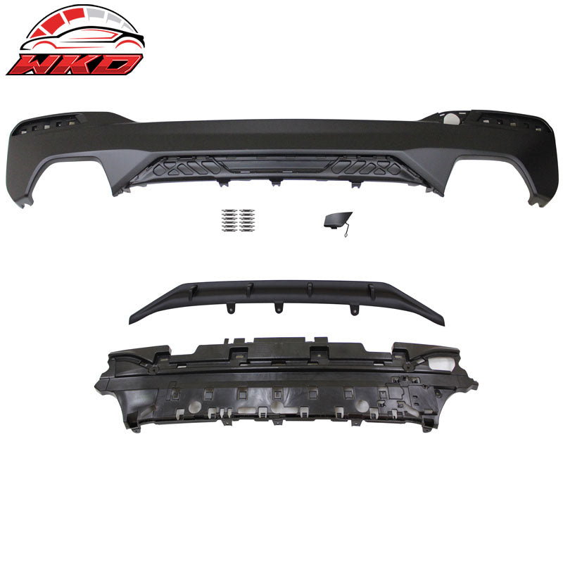Fits 17-20 BMW 5 Series G30 MP Style Front Bumper Lip&Side Sill&Type 1 Diffuser