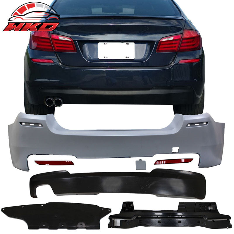 Fits 14-16 BMW F10 LCI Mtech Front Bumper + Rear Bumper W/ Single Outlet