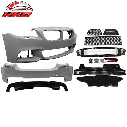 Wholesale 14-16 BMW F10 LCI Mtech Front Bumper + Rear Bumper W/ Twin Outlet