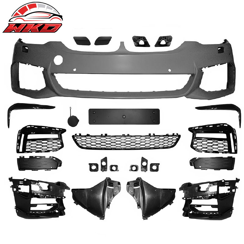 Fits 17-20 BMW G30 5 Series 4DR M-Tech Front Rear Bumper Conversions Side Skirts