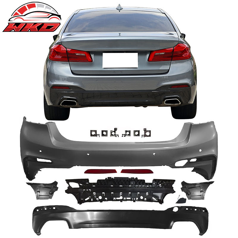 Fits 17-20 BMW G30 5 Series 4DR M-Tech Front Rear Bumper Conversions Side Skirts