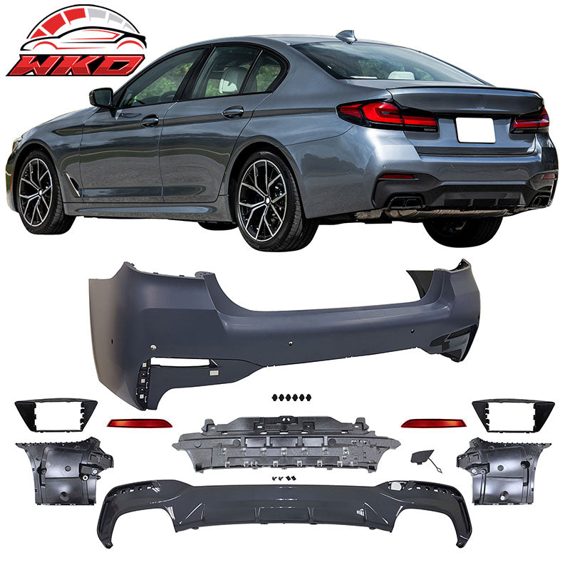 Fits 21-23 BMW G30 M Sport M550 Style Front + Rear Bumper Cover + Side Skirts