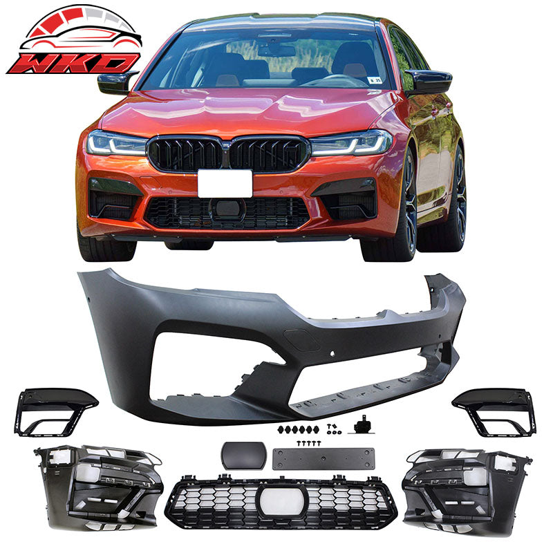 Fits 21-23 BMW G30 5 Series Sedan M5 Style Front Rear Bumper Cover & Side Skirts