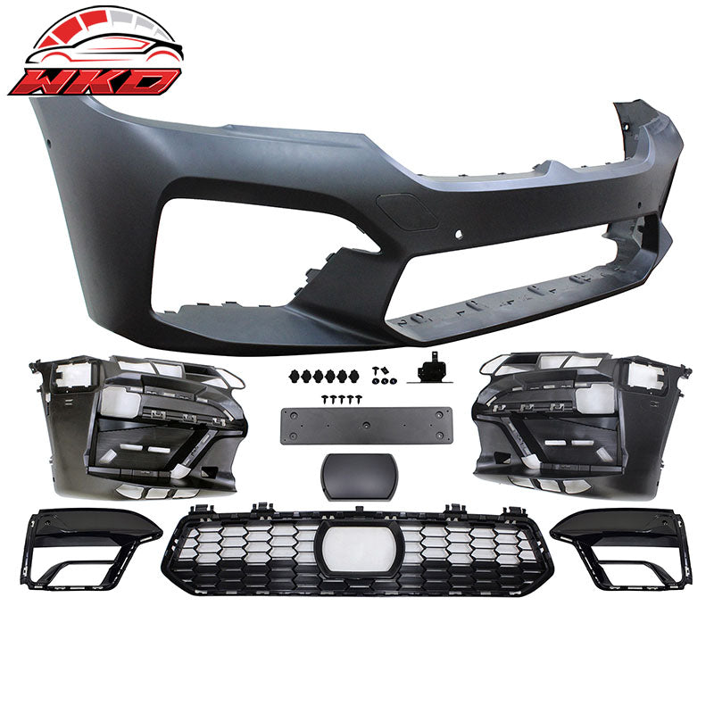 Fits 21-23 BMW G30 5 Series Sedan M5 Style Front Rear Bumper Cover & Side Skirts