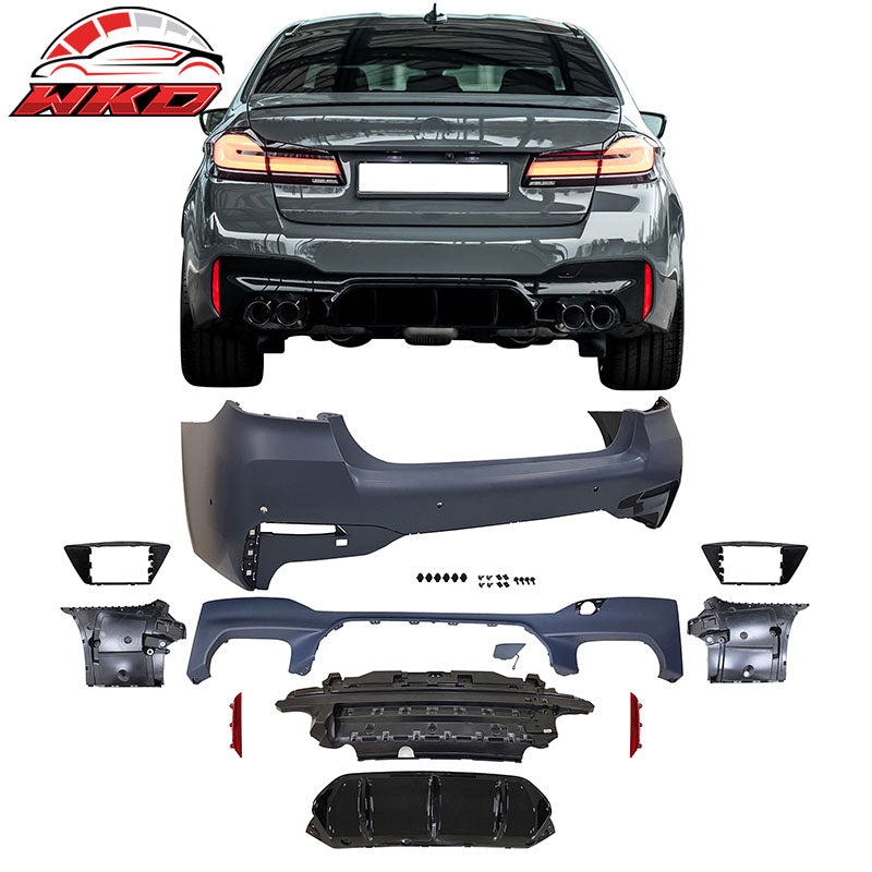 Fits 21-23 BMW G30 5 Series Sedan M5 Style Front Rear Bumper Cover & Side Skirts