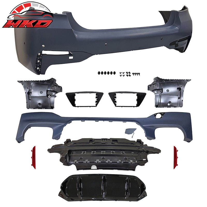Fits 21-23 BMW G30 5 Series Sedan M5 Style Front Rear Bumper Cover & Side Skirts