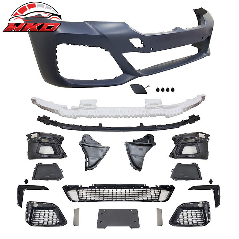 Fits 21-23 BMW G30 M Sport M550 Style Front Rear Side Bumper Kit Type 1 Diffuser