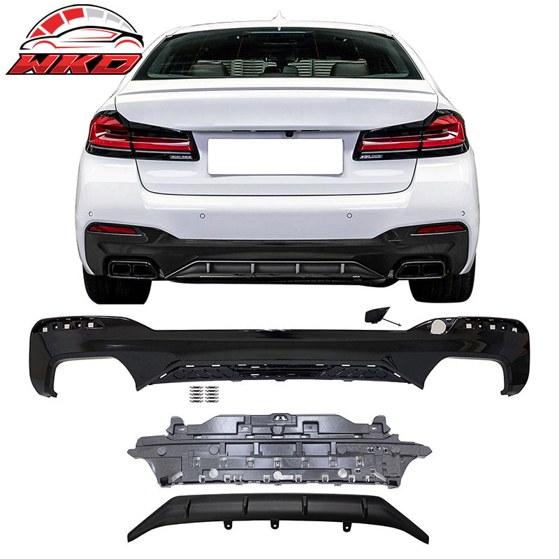 Fits 21-23 BMW G30 M Sport M550 Style Front Rear Side Bumper Kit Type 1 Diffuser