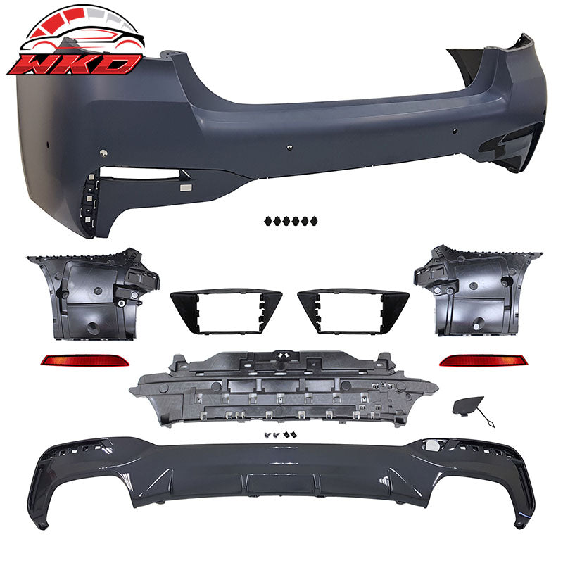 Fits 21-23 BMW G30 M Sport M550 Style Front Rear Side Bumper Kit Type 1 Diffuser