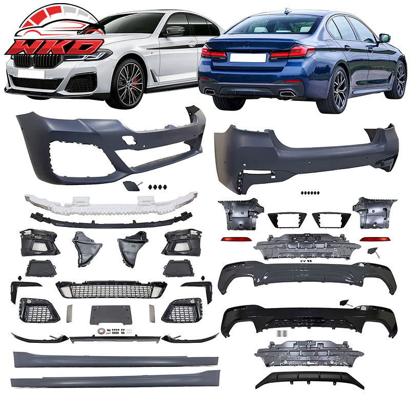 Fits 21-23 BMW G30 M Sport M-Tech Style Front Rear Side Bumper Kit Type 1 Lip