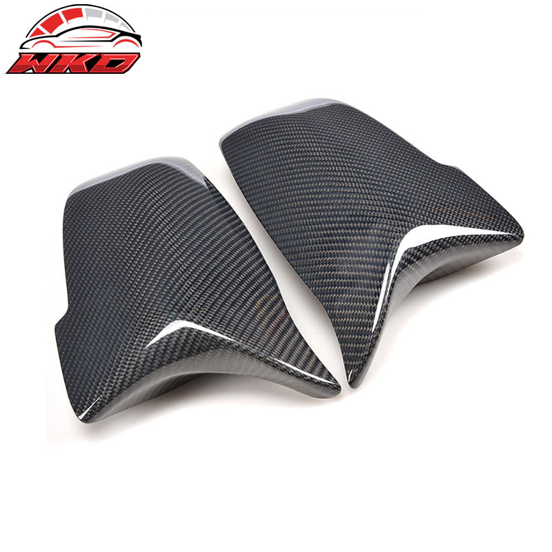 Fits 14-16 BMW F07 F10 F11 5 Series 2PCS Side Mirror Covers Matte Carbon Fiber