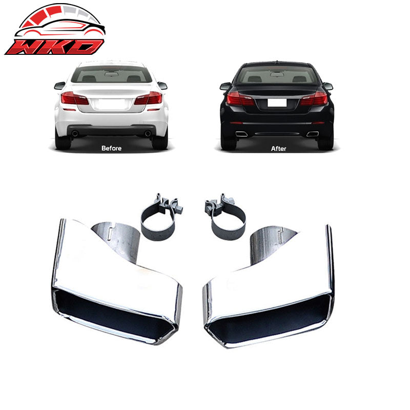 Wholesale 11-16 BMW F10 F11 F18 5 Series 2PCS Exhaust Muffler Tips Stainless Steel - Wikond Auto