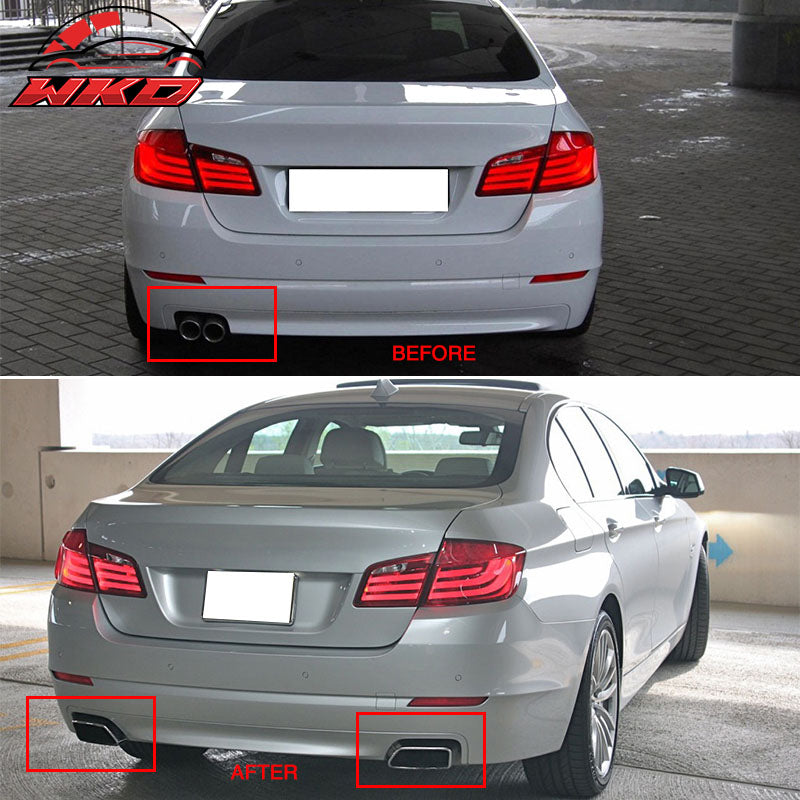 Wholesale 11-16 BMW F10 F11 F18 5 Series 2PCS Exhaust Muffler Tips Stainless Steel - Wikond Auto