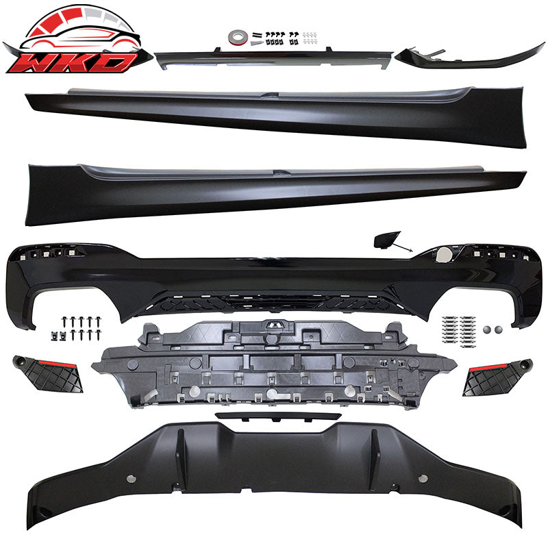 Wholesale 21-23 BMW G30 G31 MP Style Type 2 Rear Diffuser+Front Bumper Lip+Side Skirt
