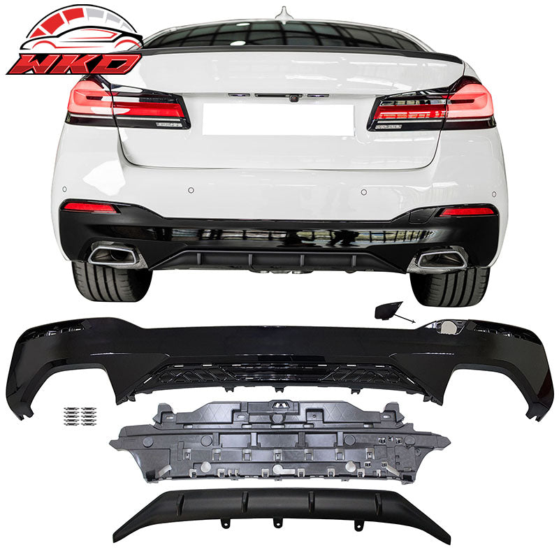 Fits 21-23 BMW G30 G31 MP Style Type 1 Rear Diffuser+Front Bumper Lip+Side Skirt