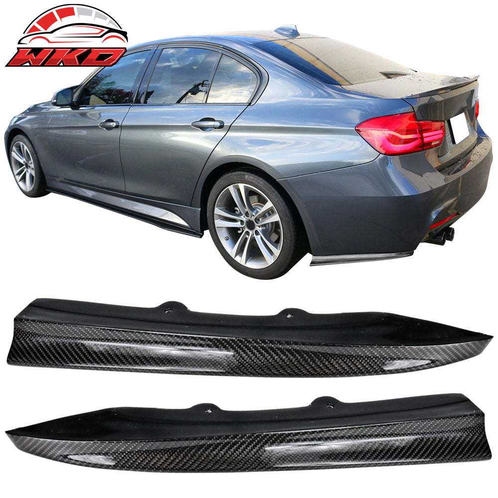 Fits 12-18 BMW F30 M Sport PSM Style Rear Bumper Apron Matte Carbon Fiber 2PC