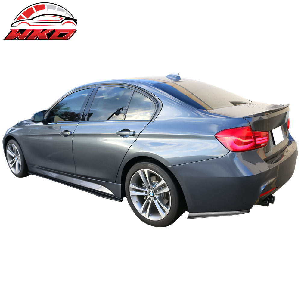 Fits 12-18 BMW F30 M Sport PSM Style Rear Bumper Apron Matte Carbon Fiber 2PC