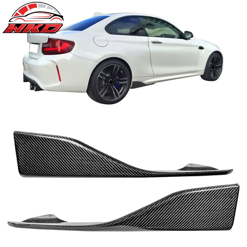 Fits 16-20 BMW M2 P Style Side Skirts Rocker Panel Extension Matte Carbon Fiber
