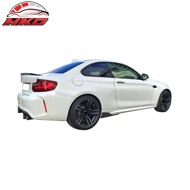 Fits 16-20 BMW M2 P Style Side Skirts Rocker Panel Extension Matte Carbon Fiber