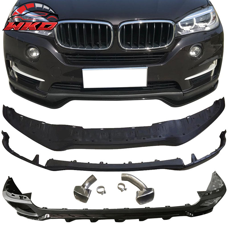 Fits 14-17 BMW F15 X5 Base MP Style Front Kits + Rear Kits + Muffler Tips