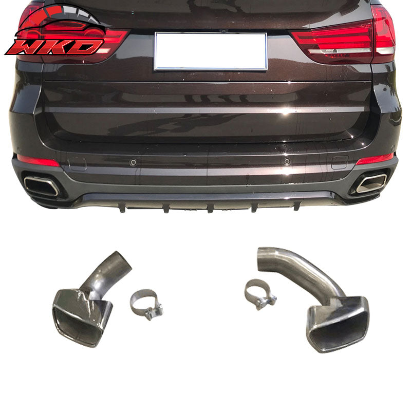 Fits 14-17 BMW F15 X5 Base MP Style Rear Kits PP + Muffler Tips S/S Chrome