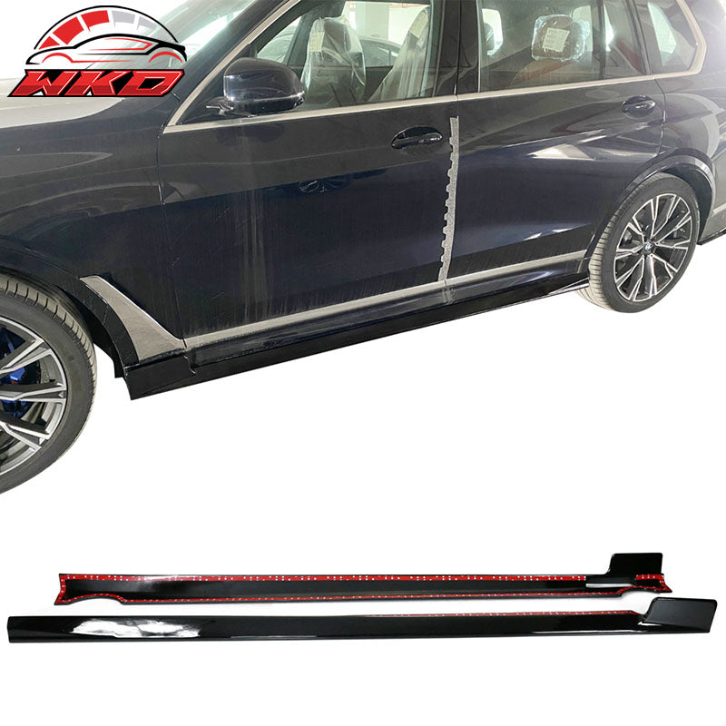 Fits 19-23 BMW G07 X7 M Sport Side Skirts ABS Gloss Black