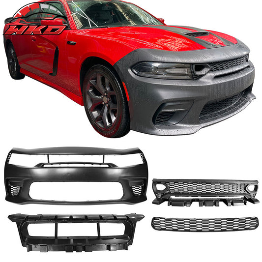 Wholesale 15-23 Charger PP Front Bumper w/ SRT Upper Lower Grille Foglight Cover