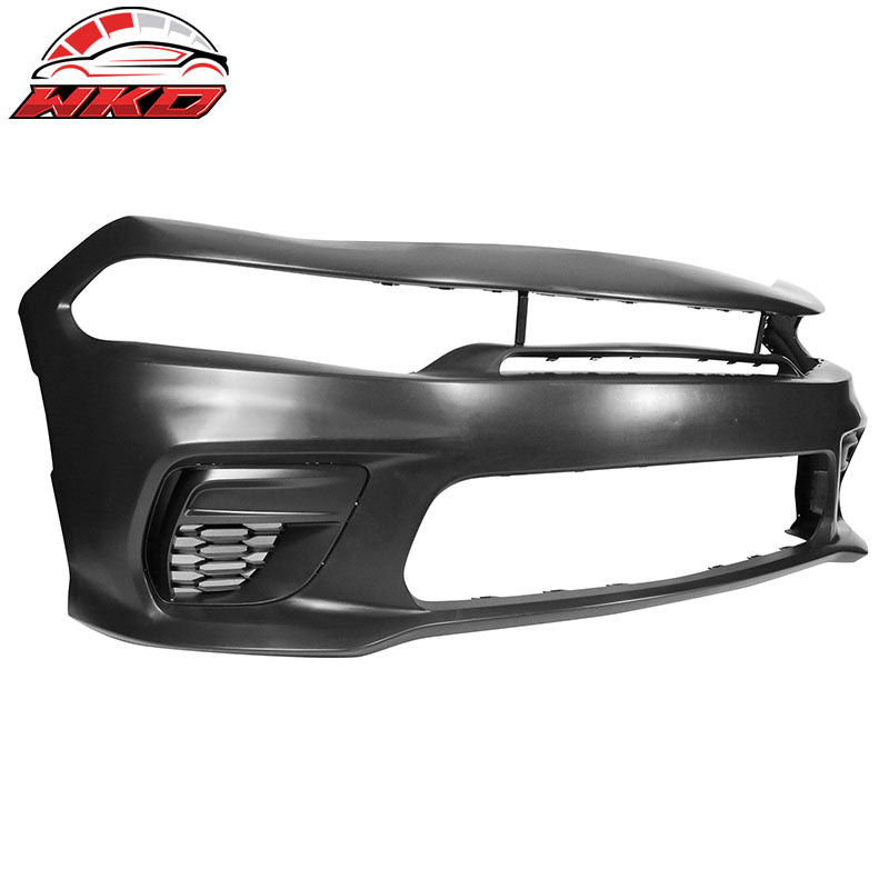 Fits 15-23 Charger PP Front Bumper w/ SRT Upper Lower Grille Foglight Cover