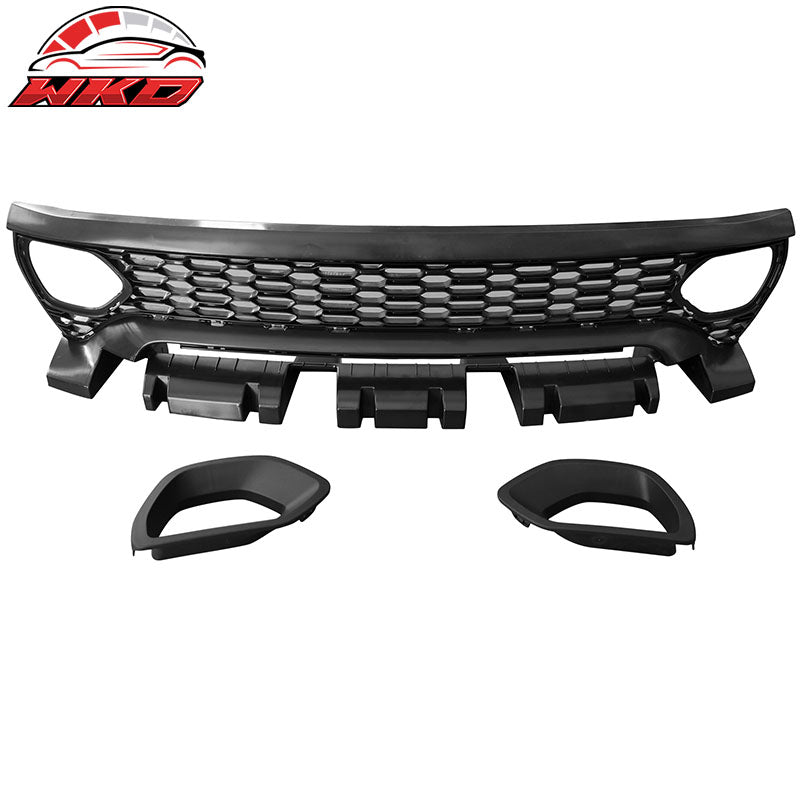 Fits 15-23 Charger PP Front Bumper w/ SRT Upper Lower Grille Foglight Cover