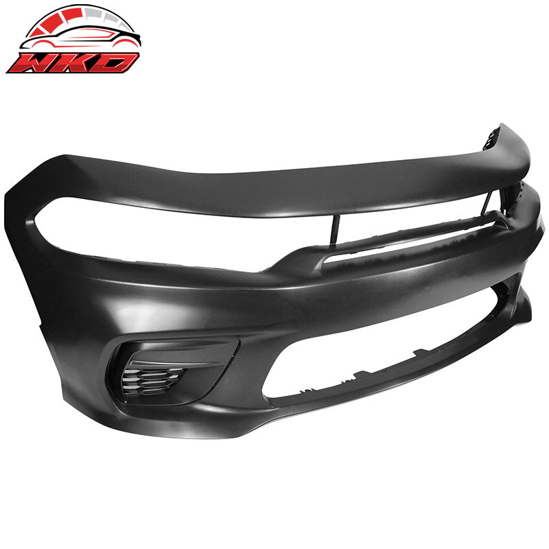 Fits 15-23 Charger PP Front Bumper SRT LED Upper Lower Grille Foglight Cover