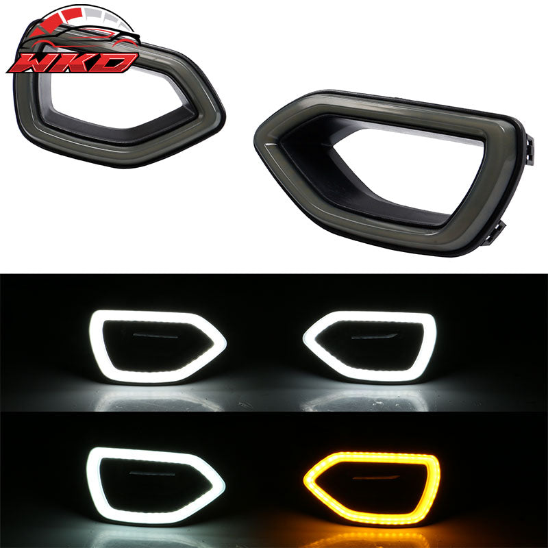 Fits 15-23 Charger PP Front Bumper SRT LED Upper Lower Grille Foglight Cover