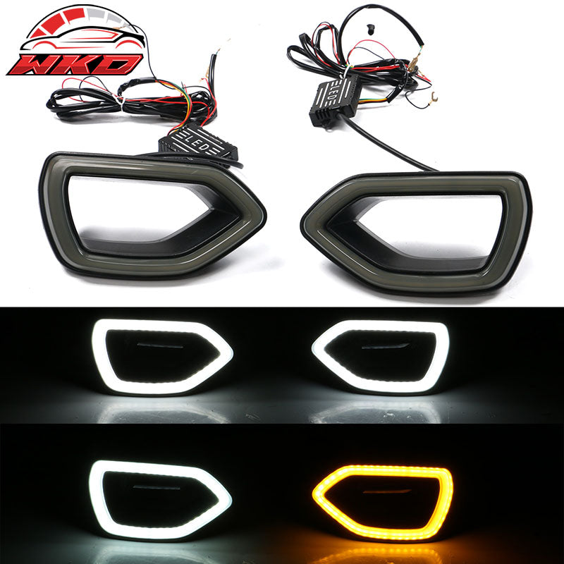Fits 15-23 Charger PP Front Bumper SRT LED Upper Lower Grille Foglight Cover