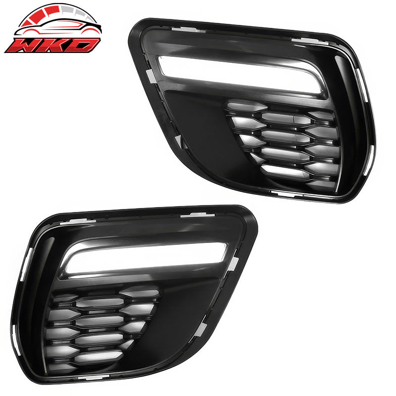 Fits 15-23 Charger PP Front Bumper SRT LED Upper Lower Grille Foglight Cover