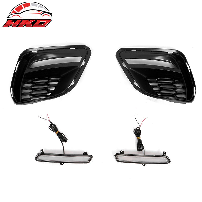 Fits 15-23 Charger PP Front Bumper SRT LED Upper Lower Grille Foglight Cover