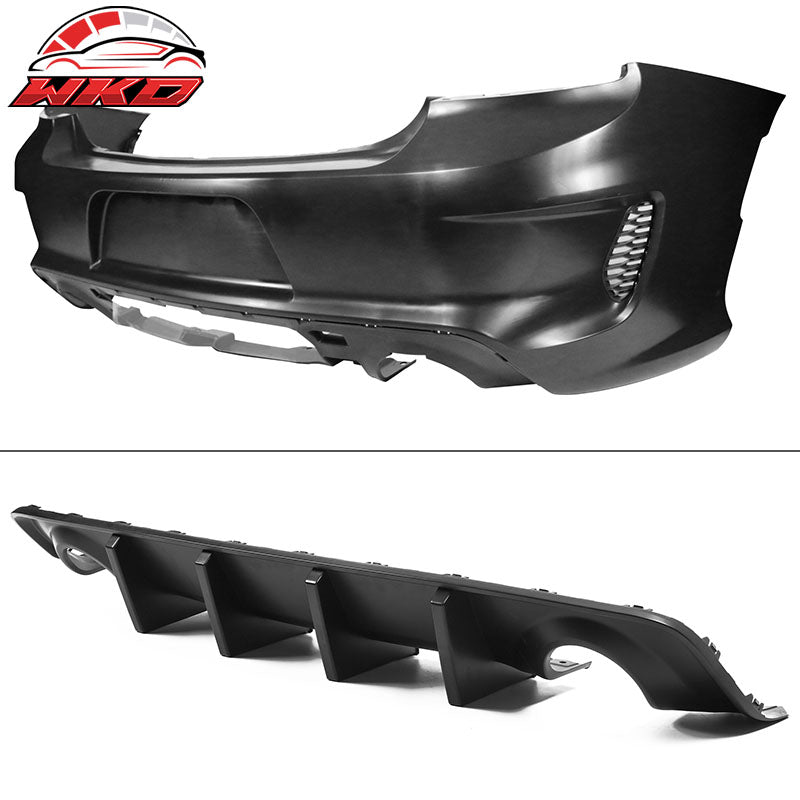 For 15-23 Charger PP Front Bumper W/ SRT Grille LED Foglight Rear Bumper Cover