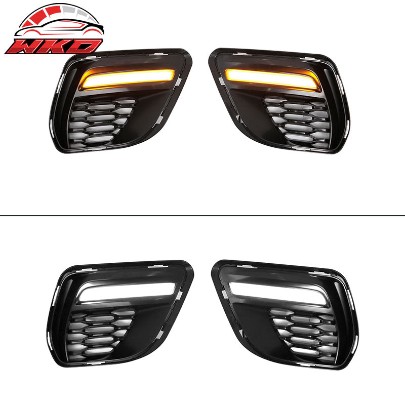 Fits 15-23 Charger SRT Upper Lower Grille Front Bumper W/ Matte Black Lip PP LED